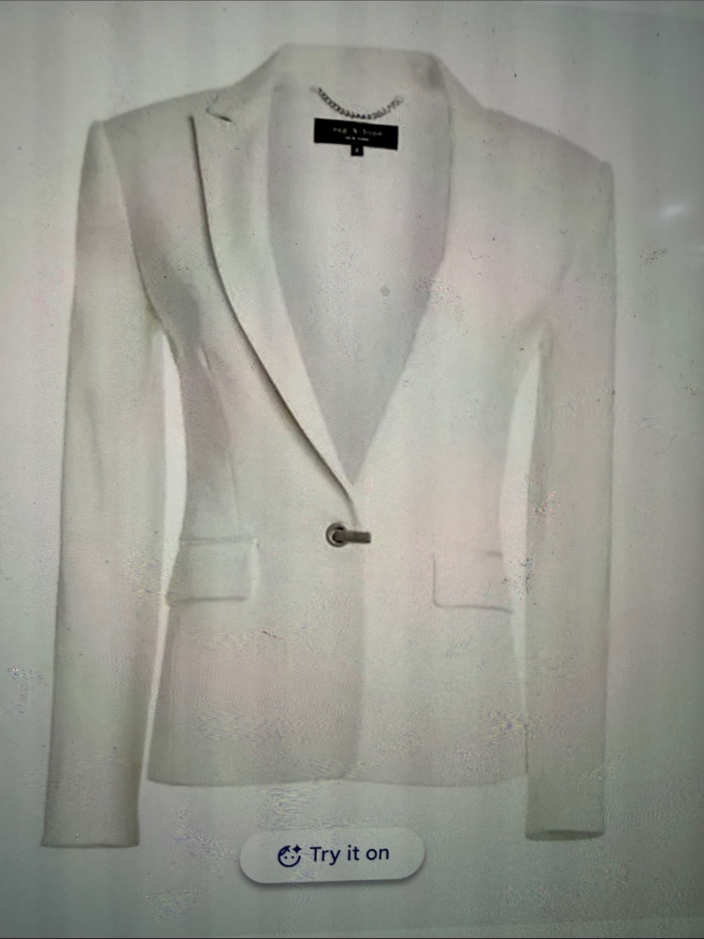 Rag & Bone Women’s Lexington Pique’ Cotton Blazer
Size 8 Ecru - Picture 4 of 4